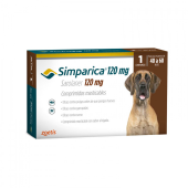 Simparica 120 мг. - дъвчащи таблетки за кучета с тегло 40 - 60 кг. / кутия 3 броя / /лекарства/